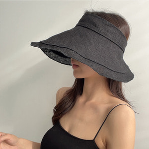 여름 햇빛 자외선 차단 돌돌이 마 벨크로 챙넓은 모자 비치 썬캡 (3 Color)